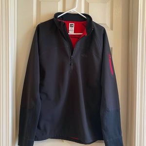 North Face Men's Black/Red 1/4 Zip L